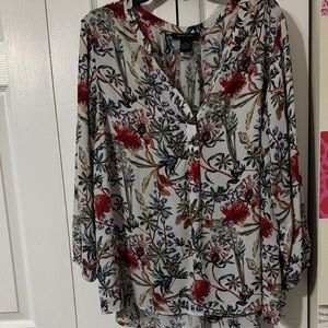 Faith & Zoe Floral Blouse - Red and Green